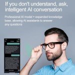 Haulvean Smart Glasses with 130+ Translation, AI Glasses with Music and Call Control Volumn Up and Down, 170mAh Multifunctional Bluetooth Smart Glasses for Men Women