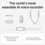 AI Voice Recorder, PLAUD NotePin Voice Recorder, App Control, AI Notetaker, AI Transcribe & Summarize Support 112 Languages, 64GB Memory, Audio Recorder for Lectures, Meetings, Sliver