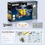 Demkia Robot Toys Building Set for Kids and Adults, Rechargeable 4-in-1 Remote & APP Controlled RC Wall Robotics Kit STEM Toys, Birthday Gifts for Boys Ages 6 7 8-12 (588 Pcs)