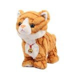 Smalody Interactive Plush Toys, Novelty Sound Control Electronic Cat Electronic Pets Robot Cat Gift for Children (Yellow)