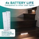 Brilliant Evolution Wireless LED Stair Light 6 Pack - Motion Sensor, Battery-Operated, Stick-On - for Closet, Indoor Steps - Motion-Activated Night Light