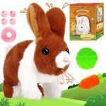 Bilinott Bunny Toys for Kids, Realistic Rabbit Toys with Jumping Action, Wiggling Ears, Twitching Mouth and Nose, Ideal Stuffed Rabbit Gift for 3+ Kids for Easter, Birthdays, Halloween, and Christmas