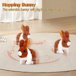 Bilinott Bunny Toys for Kids, Realistic Rabbit Toys with Jumping Action, Wiggling Ears, Twitching Mouth and Nose, Ideal Stuffed Rabbit Gift for 3+ Kids for Easter, Birthdays, Halloween, and Christmas