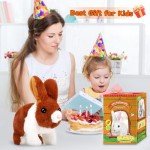 Bilinott Bunny Toys for Kids, Realistic Rabbit Toys with Jumping Action, Wiggling Ears, Twitching Mouth and Nose, Ideal Stuffed Rabbit Gift for 3+ Kids for Easter, Birthdays, Halloween, and Christmas