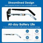 GetD AI Glasses, AI Translator Powered by ChatGPT, AI Assistant, Bluetooth Smart Glasses for Men & Women, Polarized Sunglasses, Audio Smart Eyewear for Gaming Travel Meeting Memos, Earphone Glasses