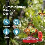 BBPECO Glass Smart Hummingbird Feeder with Camera Solar Powered - AI Identify & Water Detection, Instant Notification, 2K HD Vedio, Leakproof & Ant Moat, Work with Alexa & Google Assistant