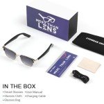 AI Translation Smart Sunglasses for Men Women, AI Language Translator Glasses with Bluetooth 5.4, Speakers and Mics Open Ear, Hands-Free Calling, Voice Assistant, Polarized Anti-UV, Rose Gold