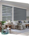 Yoolax Motorized Zebra Blinds Compatible with Alexa,Motorized Blinds with Remote Smart Automatic Custom Electric Window Blinds Cordless Indoor Blackout for Home Bedroom Kitchen (Mesh Silver)
