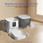 Automatic Cat Feeder, 4L Cat Food Dispenser with 10s Voice Recorder, Pet Feeder up to 8 Meals per Day, Timed Cat Feeder with Dry Food Sealed Ring (White, 4L-Basic)