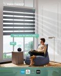 Yoolax Motorized Zebra Blinds Compatible with Alexa,Motorized Blinds with Remote Smart Automatic Custom Electric Window Blinds Cordless Indoor Blackout for Home Bedroom Kitchen (Mesh Silver)
