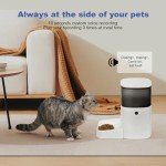 Automatic Cat Feeder, 4L Cat Food Dispenser with 10s Voice Recorder, Pet Feeder up to 8 Meals per Day, Timed Cat Feeder with Dry Food Sealed Ring (White, 4L-Basic)