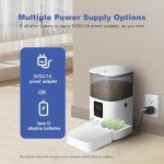 Automatic Cat Feeder, 4L Cat Food Dispenser with 10s Voice Recorder, Pet Feeder up to 8 Meals per Day, Timed Cat Feeder with Dry Food Sealed Ring (White, 4L-Basic)