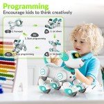 STEMTRON Remote Control Robot Dog Toy for Kid, Programmable Robotic Puppy, Interactive Robotic Dog Gift, Follow & Touch Function Robo Dog with Music