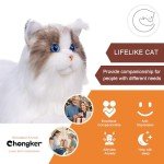 Chongker Stuffed Animals Handmade Cat Plush, Realistic Companion Pet, Lifelike White Cat