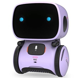 GILOBABY Kids Robot Toys, Interactive Toys Companion Smart Talking Robotic with Voice Control Touch Sensor, Singing, Dancing, Recording, Repeat, Birthday Gifts for Girls Ages 3+ Years (Purple)