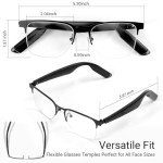 More than Lens AI Translation Smart Glasses for Men Women, AI Translator, Bluetooth 5.4, Voice Assistant, Open Ear Lightweight Eyewear with Polarized Anti-Bluelight Lenses, Black