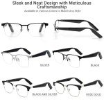 More than Lens AI Translation Smart Glasses for Men Women, AI Translator, Bluetooth 5.4, Voice Assistant, Open Ear Lightweight Eyewear with Polarized Anti-Bluelight Lenses, Black