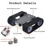 Premium Robot Tracked Car Chassis Starter Kits with 2pcs DC Motor, Caterpillar Moving Robotic Tank Platform with 2pcs Tracks for Arduino Raspberry Pie Microbit Python DIY Steam Remote Control RC Toy