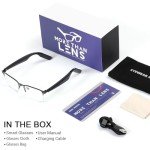 More than Lens AI Translation Smart Glasses for Men Women, AI Translator, Bluetooth 5.4, Voice Assistant, Open Ear Lightweight Eyewear with Polarized Anti-Bluelight Lenses, Black