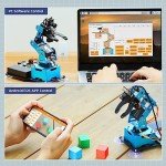 Robotic Arm for Raspberry Pi Robot Kit Open Source Programming AI Vision 5DOF/Axis Robot Arm, Coding Smart Robot Learning for Teens Adults (ArmPi Mini, RPi Board Not Included)
