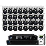 GW Security 32 Channel 12MP NVR 4K Smart AI Security Camera System with 32 x 4K (8MP) IP PoE Microphone Dome Camera, 100ft Night Vision, Face/Human/Vehicle Detection Waterproof Surveillance Camera