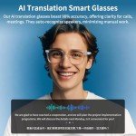 AI Translator Smart Glasses, Real-Time Bilingual Translation, Simultaneous Interpretation Glasses with Photochromic Lenses Transparent Frame, 110+ Languages, Lightweight Design for Travel & Business
