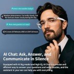 AI Translator Smart Glasses, Real-Time Bilingual Translation, Simultaneous Interpretation Glasses with Photochromic Lenses Transparent Frame, 110+ Languages, Lightweight Design for Travel & Business