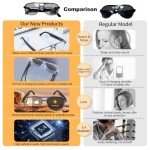 XrKrOPTend Smart Bluetooth Glasses with Speakers & Mic, Fashion Pilot Wearable Audio Sunglasses,Photochromic Polarized Lenses,Blue Light&UV Protection,Bluetooth Remote Camera, Smart Voice Assistant