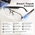 XrKrOPTend Smart Bluetooth Glasses with Speakers & Mic, Fashion Pilot Wearable Audio Sunglasses,Photochromic Polarized Lenses,Blue Light&UV Protection,Bluetooth Remote Camera, Smart Voice Assistant