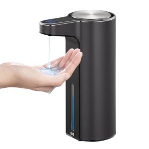EKO Aroma Touchless Automatic Soap Dispenser for Bathroom and Kitchen, Liquid Hand Soap Dispenser, Water-Resistant and Rechargeable, 9 fl oz (Dark Grey)