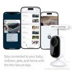 Arlo Essential Security Camera 2K | Indoor Only| 2nd Gen | Baby Monitor & Pet Camera | Wired Automated Privacy Shield, 2-Way Audio, Night Vision, Live Stream, Motion Alerts & Notifications White,2 Cam