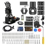 Robot Hand with Arduino UNO, Open Source AI Bionic Robotic Hand Five Fingers Solely Movement Mechanical Arm DIY Smart Robot & Engineering Kits, Science/Coding/Programming Set, uHand UNO Starter Kit