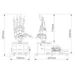 Robot Hand with Arduino UNO, Open Source AI Bionic Robotic Hand Five Fingers Solely Movement Mechanical Arm DIY Smart Robot & Engineering Kits, Science/Coding/Programming Set, uHand UNO Starter Kit