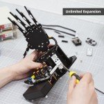 Robot Hand with Arduino UNO, Open Source AI Bionic Robotic Hand Five Fingers Solely Movement Mechanical Arm DIY Smart Robot & Engineering Kits, Science/Coding/Programming Set, uHand UNO Starter Kit