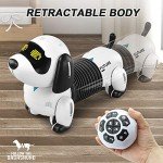 Dollox Robot Dog Remote Control Dachshund Puppy, RC Robotic Interactive Intelligent Walking Dancing Doggy Programmable Electronic Pet Toy with Music for Kids Age 6, 7, 8, 9, 10 Year Old
