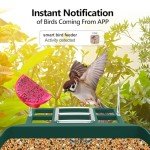 Bird Feeder with Camera,Smart Birdwatching Camera with Solar Powered,AI Identify Species,Instant Notifications,FHD Live View,Auto Record Video in Backyard,Ideal Gifts for Family and Bird Lovers