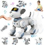 VATOS Remote Control Robot Dog Toy for Kids - Interactive Touch & Follow 17 Functions Robot Dog Pet, Programmable Smart Walking Puppy Intelligent Dancing Dog Robot Toys for Girls 3-12 Gifts