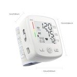 Blood Pressure Monitor Adjustable Wrist Cuff Digital Rechargeable Machine for Home Use with Voice Function, 2 x 90 Readings, Carrying Case, White