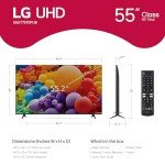 LG 55-Inch Class UT75 Series LED Smart TV 4K Processor Flat Screen AI-Powered with Alexa Built-in (55UT7570PUB, 2024)