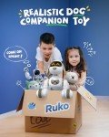 Ruko 18011 Remote Control Robot Dog Toy, Programmable Smart Interactive Pet Puppy with LED Eyes, Sound and Touch Intelligent Robotic Dogs, Ideal Gift for Boys & Girls Age 3 4 5 6 7 8 9, Gold
