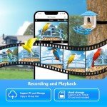 Hydroserenity Smart Bird Feeder Camera 2.5K with AI Identification, Wireless Outdoor Night Vision, Auto-Record Real-Time Alerts, for Bird Enthusiasts (Light Blue)