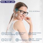 AI Translator Smart Glasses for Men Women, Bluetooth Audio Glasses with Photochromic Transition Lenses, Voice Assistant, Open Ear Lighweight Eyeware, Black