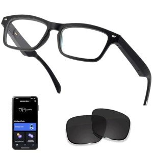 Smart Glasseswith AI,Bluetooth Music Glasses with 130+ Translation,Anti-Blue Light/UV400 Lenses,Audio Eyewear with Music play &Hands-Free Calling,Multifunctional Headphones glasses for Men Women