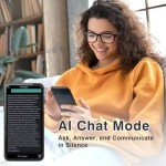 Smart Glasseswith AI,Bluetooth Music Glasses with 130+ Translation,Anti-Blue Light/UV400 Lenses,Audio Eyewear with Music play &Hands-Free Calling,Multifunctional Headphones glasses for Men Women