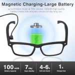Smart Glasseswith AI,Bluetooth Music Glasses with 130+ Translation,Anti-Blue Light/UV400 Lenses,Audio Eyewear with Music play &Hands-Free Calling,Multifunctional Headphones glasses for Men Women