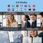 AI Translator Smart Glasses, AI-Powered Smart Glasses, Real-Time Translation,110+ Languages,Simultaneous Interpretation, Photochromic Lenses, Wireless Bluetooth Sunglasses for Business Students Travel