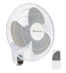 Comfort Zone 16" Quiet 3-Speed Wall Mount Fan with Remote Control, Timer and Adjustable Tilt, Ideal for Home, Bedroom, Gym & Office, CZ16WR
