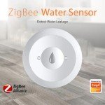 Haozee Water Leak Detector,Zigbee Water Detector Sensor for Home, Water Alarm Battery Operated,Tuya Zigbee Hub Required,Support Home Assiatant,Zigbee2MQTT
