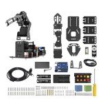 Robotic Arm with Arduino UNO, 5DOF/Axis AI Smart Robot Arm Open Source STEM Educational Building Robotics & Engineering Kits, Science/Coding/Programming Set, miniArm Starter Kit