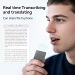 AI Voice Recorder, Free Real-Time Transcription & Translation AI Audio Recorder | ChatGPT-Powered Summarizer, 93 Languages, 64GB Memory, App-Controlled, Ideal for Lectures, Interviews, Meetings, Calls